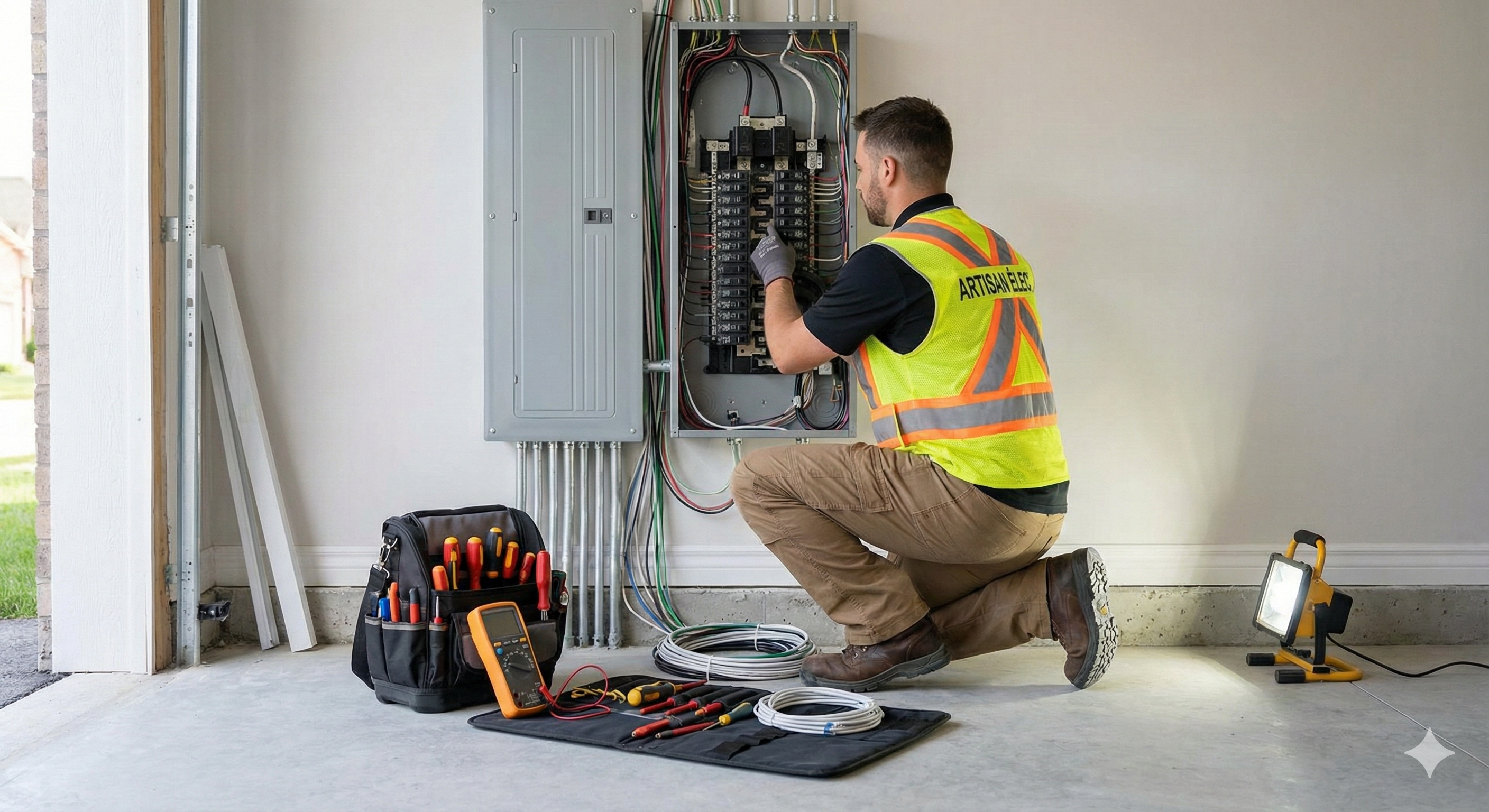 Electricien au travail